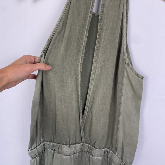 Young Fabulous & Broke Diego Linen Blend Jumpsuit Army Green XS - Picture 6 of 8